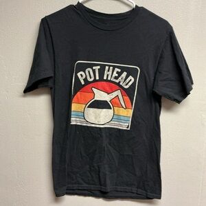 Blacksmith Coffee Co Pot Head Graphic Print T-Shirt Short Sleeve, Black 0019